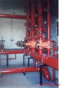 Sala puesto de control de rociadores de agua contra el fuego